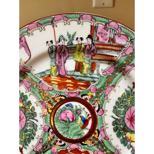 1930s Chinese Famille Rose Collectible Plate For Sale - Image 4 of 7