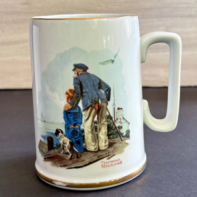 Realism Vintage Norman Rockwell Ceramic Mugs Set of 2 For Sale - Image 3 of 9