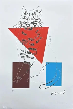 After Andy Warhol, Cat Sam Colored Iii, 1980s, Lithograph