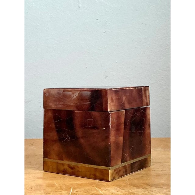 Wood Vintage Lacquered Horn Accent Box For Sale - Image 7 of 13