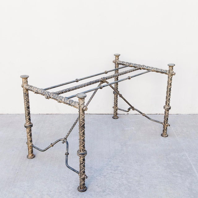 1980s Ilana Goor Style Wrought Steel Dining Table Base For Sale - Image 12 of 12