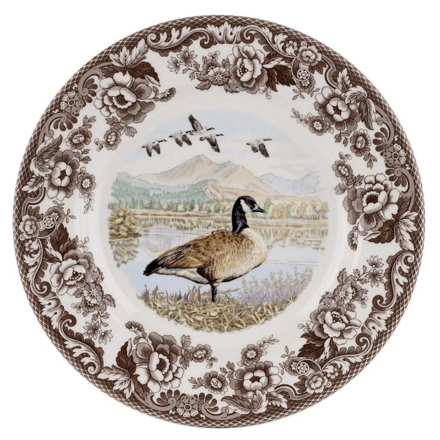 English Spode Woodland Dinner Plate 10.5", Canadian Goose For Sale - Image 3 of 3
