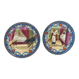 Wedgwood Little Red Riding Hood Collectible Plates, Vibrantly Hand Colored - A Pair