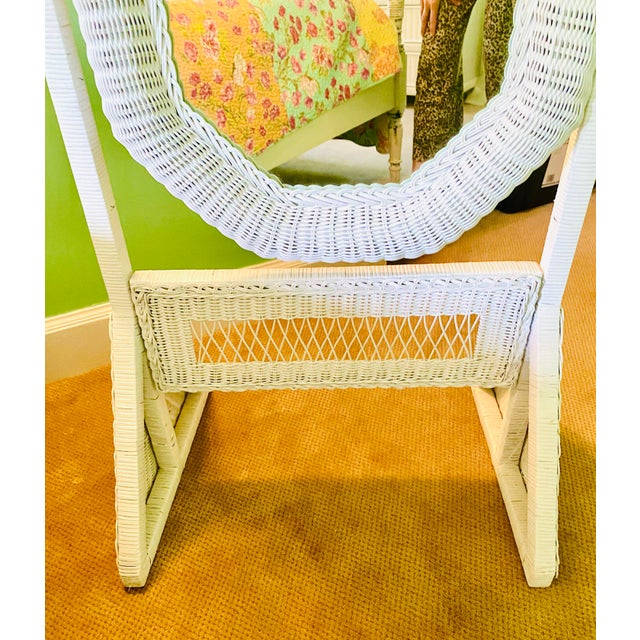 Vintage White Wicker Free Standing Mirror Chairish