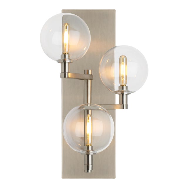Visual Comfort Modern Gambit Triple Wall LED Satin Nickel For Sale