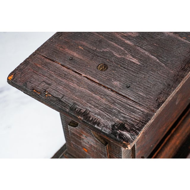 Tiered Architectural Antique Carved Wood Pedestal for Home or Collector Art Statue Display For Sale - Image 4 of 10