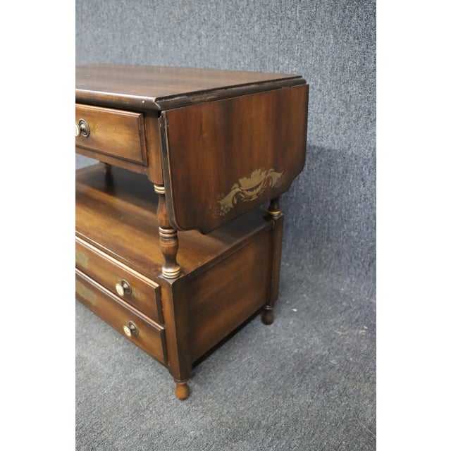 Hitchcock Early American Style Maple Decorated Dropleaf Server For Sale In Philadelphia - Image 6 of 11