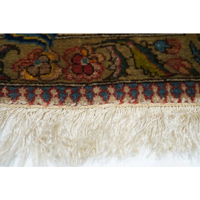 1930s Extremely Fine Persian Tehran Wool & Silk Rug 4'4'' X 7'4'' For Sale - Image 5 of 12