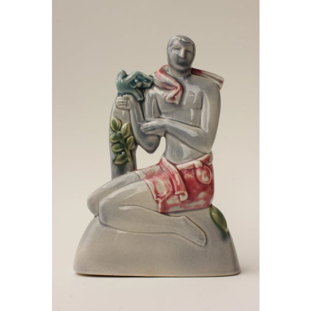 Art Deco Male and Female Sculpture - Pair For Sale - Image 5 of 9