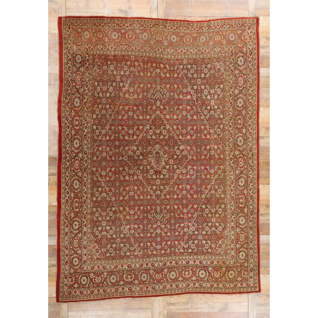 Antique Persian Mahi Tabriz Rug - 09'00 X 12'03 For Sale - Image 9 of 9