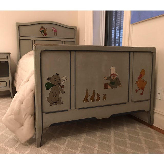Beautiful, unique children's bed. French, antique, hand-painted in its gorgeous original state. Please see my other...