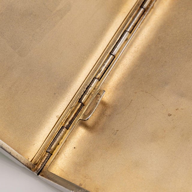 Chartreuse 20th Century Art Deco Silver & Guilloche Enamel Cigarette Case, 1929 For Sale - Image 8 of 18