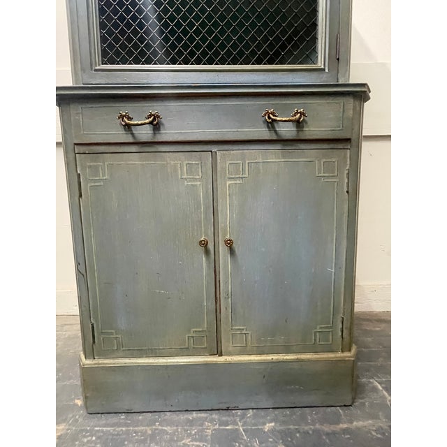 Wood Vintage French Provincial Painted Corner Cabinet For Sale - Image 7 of 12