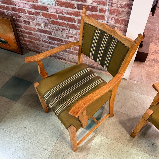Wood Henning Kjærnulf, Armchairs, Oak, Wool, Denmark, 1960s For Sale - Image 7 of 7