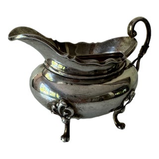 Antique Edwardian Sterling Silver Sauce Boat, Glasgow Hallmarked, C. 1900 For Sale
