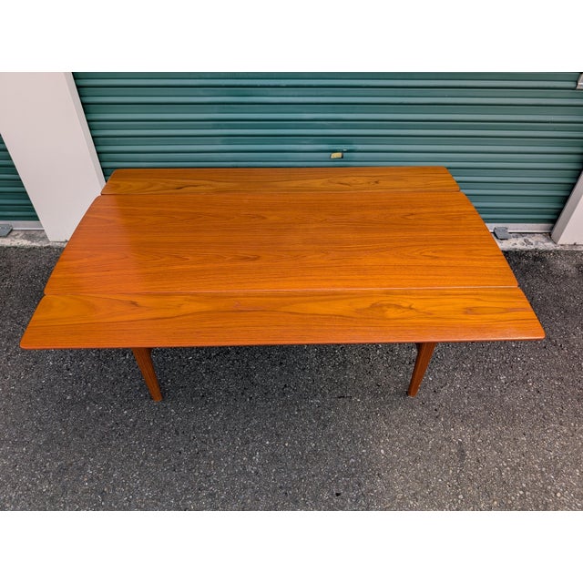 1960s Vintage Danish Modern Niels Bach Teak Elevator Coffee Dining Table Made in Denmark For Sale - Image 5 of 12