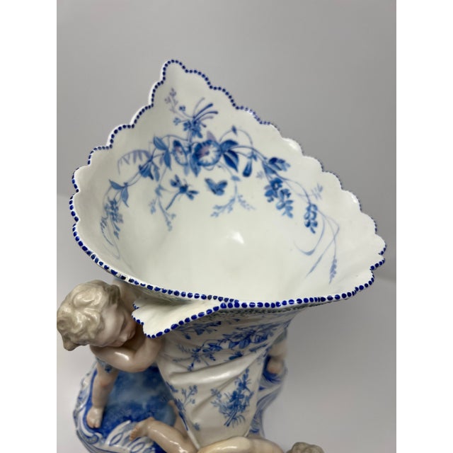 Antique Rococo-Revival Figural Spill Vase With Cherubs For Sale - Image 9 of 12