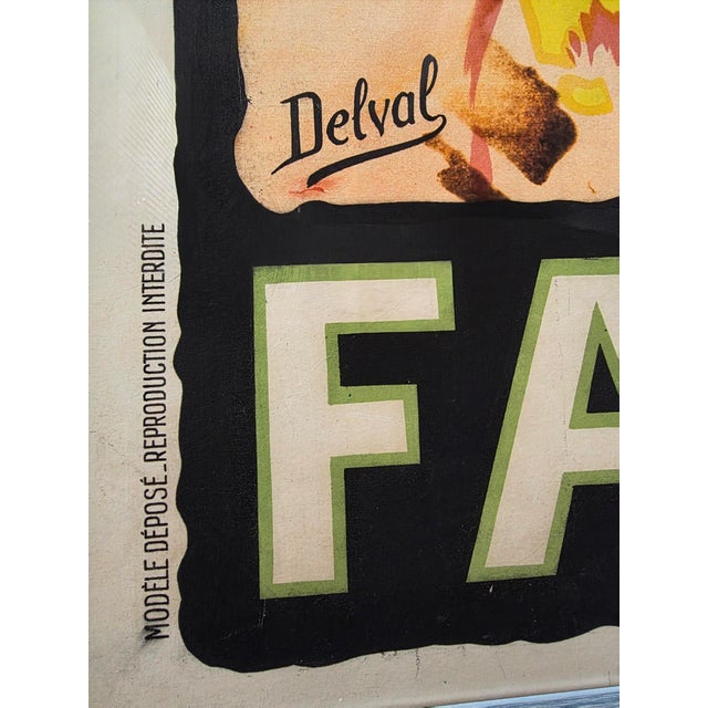 Vintage Fap'Anis Beverage Poster by Delval For Sale - Image 4 of 5