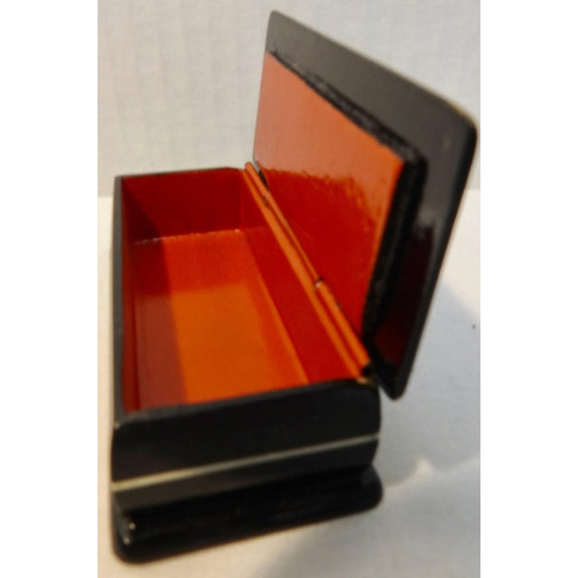 Wood Hand-Painted Russian Lacquer Box For Sale - Image 7 of 9