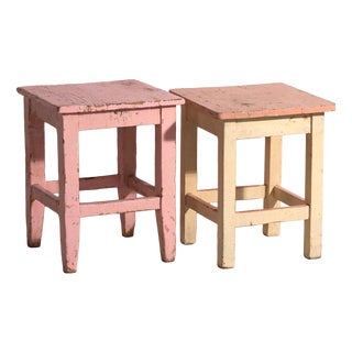 Bedside Tables in Pine, Central Europe, 1940, Set of 2 For Sale