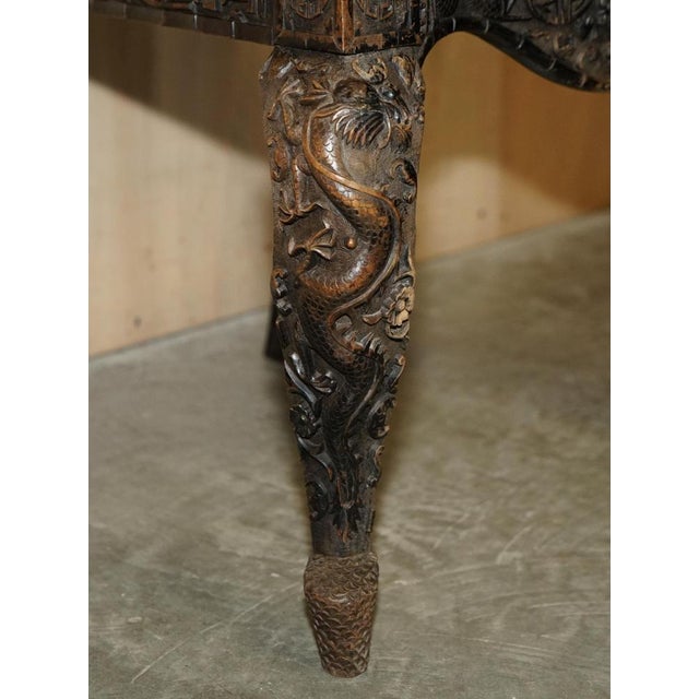 Antique Chinese Dragon Carver Armchair, 1880s For Sale - Image 14 of 18
