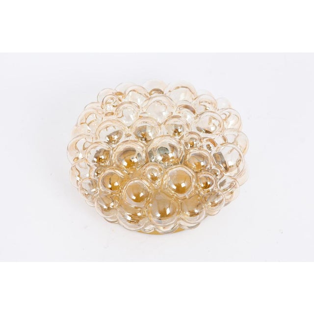 Glass Small Amber Bubble Glass Flush Mount attributed to Limburg, Germany, 1960s For Sale - Image 7 of 8