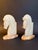 Pair of Vintage White Onyx Stone Horse Bookends For Sale - Image 4 of 10