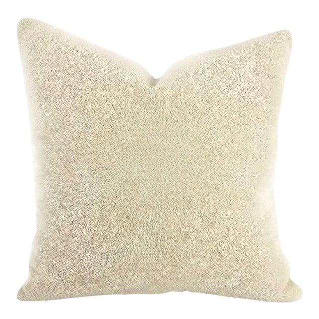 Chella Textiles Montecatini Sand Dune Light Tan Chenille Pillow Cover For Sale
