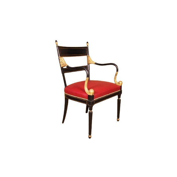 By Simon Loscertales Bona, Zaragoza, Spain Mid 20th century. Seat newly reupholstered in rich red leather and brass...