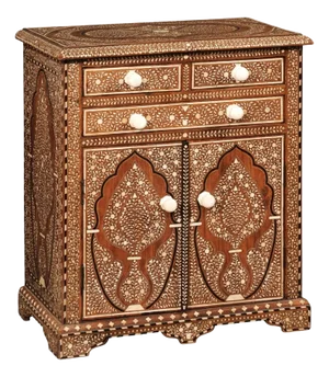 Remarkable Ornate Cabinet With Bone Inlay