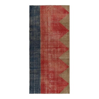 Vintage Turkish Rug in Red With Geometric Patterns For Sale