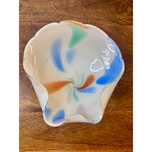 Glass Vintage Murano Seashell Art Glass Bowl, Italian Cased Glass Catchall Dish For Sale - Image 7 of 7