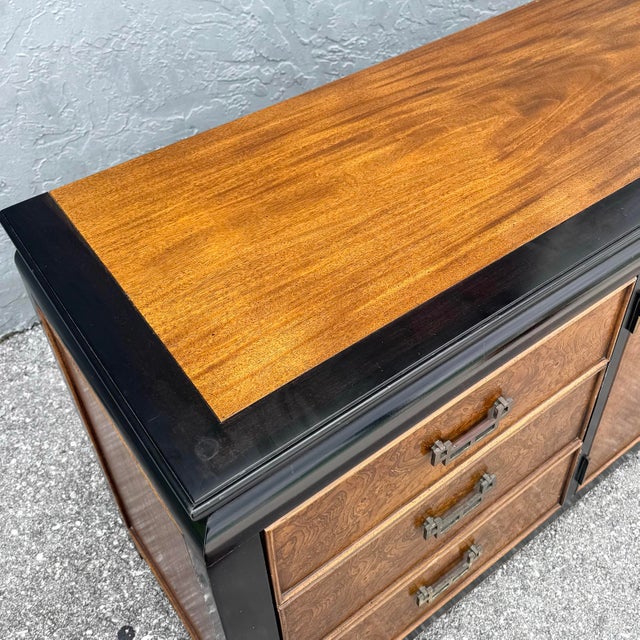 Mid Century Chinoiserie Burlwood Dresser by Century Furniture For Sale In West Palm - Image 6 of 11