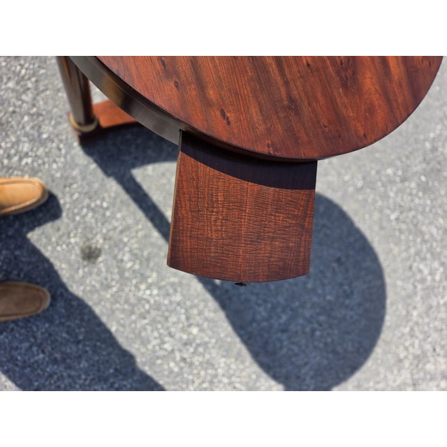 21st Century French Empire Plum Mahogany Round Table. For Sale - Image 10 of 16