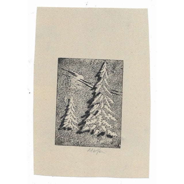Linocut with ink or watercolor from the estate of Northwest School artist Neil Meitzler (1930 - 2009). Signed lower right....