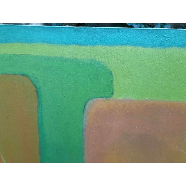 1960s Large Vintage Mid Century Abstract Oil Painting on Canvas For Sale - Image 5 of 7