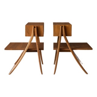 Pair of Vintage Kipp Stewart Walnut Floating Nightstands by Drexel Declaration For Sale