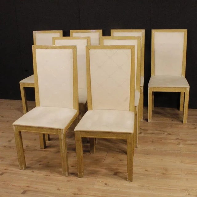 Italian Lacquered and Painted Chairs, 1970s, Set of 8 For Sale - Image 10 of 13