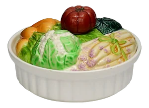 Midcentury Trompe l'Oeil Vegetable Dish