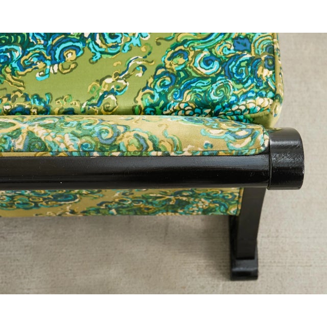 Midcentury James Mont Style Lacquered Gondola Dragon Sofa For Sale - Image 9 of 17