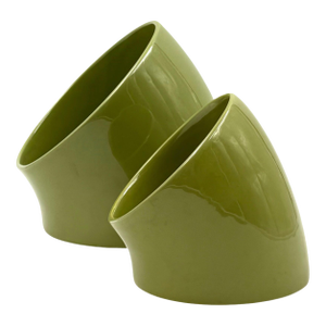 Circa 1970 Space Age Green Ceramic Vide Poche, Sicart Italy- Set of 2