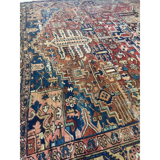Antique Heriz Fantastic Personality & Colors, C. 1910-20's Rug 9 x 12 For Sale In Milwaukee - Image 6 of 16