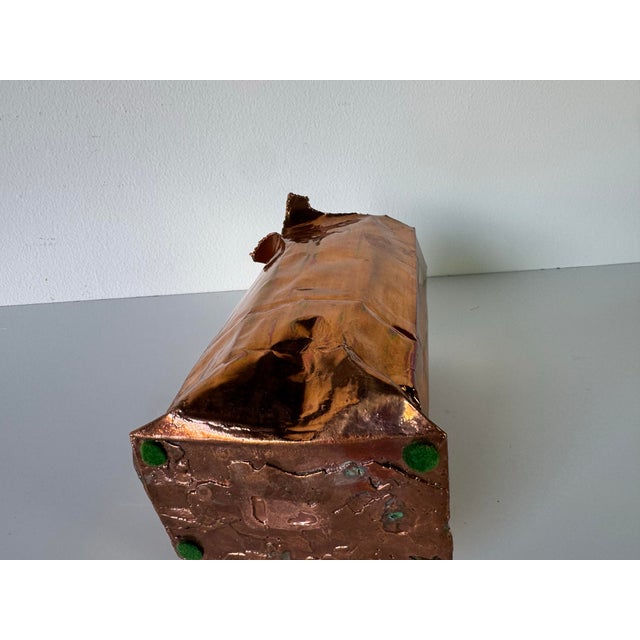 Metal 1980s Vintage Sculptural Bronze “Paper Bag” Vase by California Bronze For Sale - Image 7 of 12
