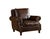 English Rolled Arm - Arm Chair - Dark Brown Leather For Sale - Image 4 of 10