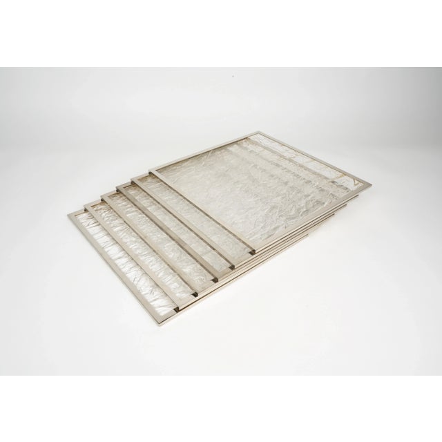 Italian Acrylic Glass & Steel Placemats, 1970s, Set of 6 For Sale - Image 8 of 9