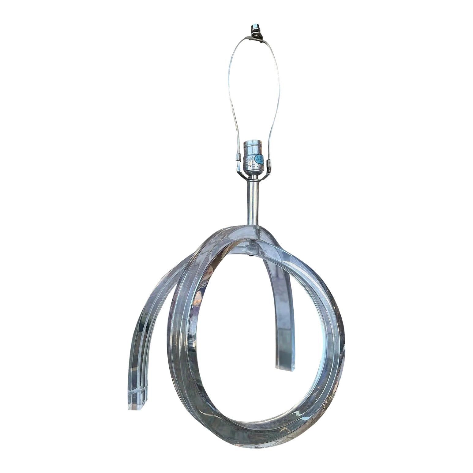 1960s Acrylic Sculptural Ribbon Lamp | Chairish
