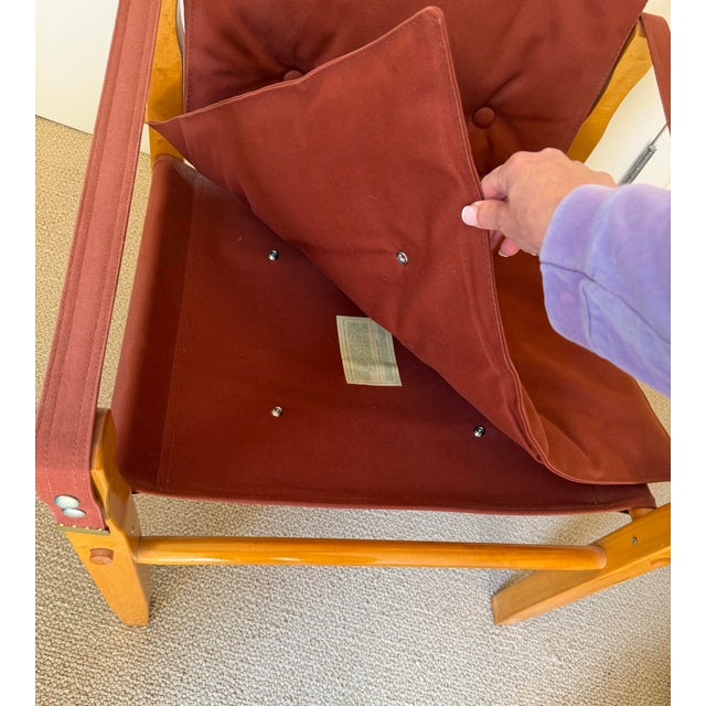 Vintage Gold Medal Safari Sling Lounge Chair Attributed to Douglas Easlett/Arne Norell For Sale - Image 9 of 12