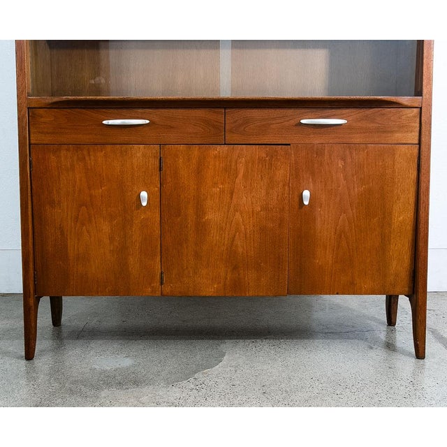 1960s Mid Century Modern China Cabinet Profile Drexel John Van Koert MCM Hutch Glass M For Sale - Image 9 of 12