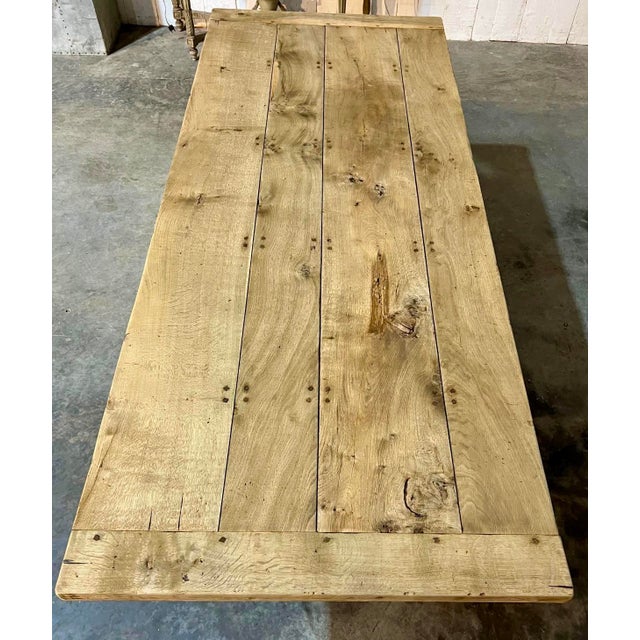 Bleached Oak Farmhouse Dining Table, 1925 For Sale - Image 14 of 18