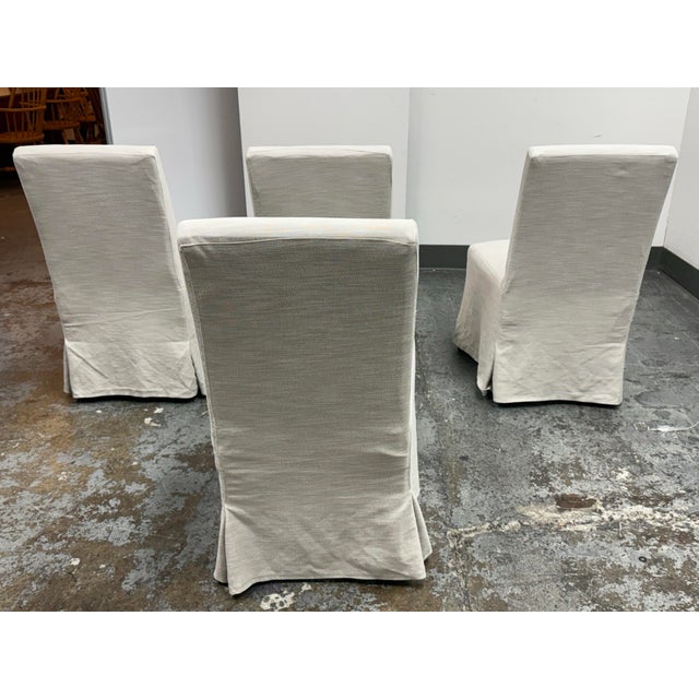 2010s Crate & Barrel Addison Slipcovered Dining Chairs, Set of Four For Sale - Image 5 of 12